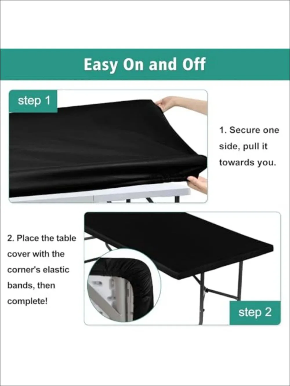 Waterproof Vinyl Flannel Backed Tablecloth Rectangular Folding Table Cover 6